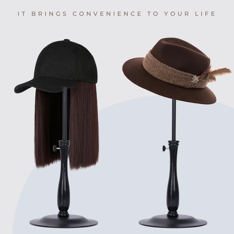 lightmay Wig Stand – Adjustable Wig Stand with Metal Base (12"–19"), Non-Slip Velvet Cover, Breathable Top, Easy Assembly, Stable Holder for Wigs, Hats & Masks - Image 2